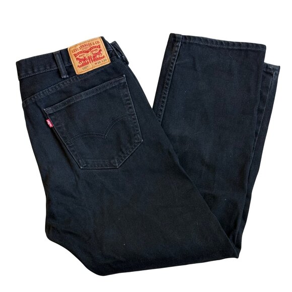 Levis 505 jeans Mens Size 38 x 30 Black Button Fly Classic Fit Straight Leg - Picture 1 of 16